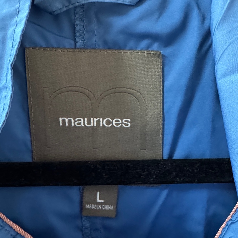 Maurices Blue Hooded Rain Jacket - Picture 2 of 5